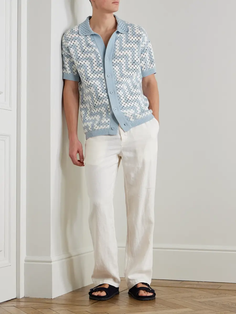 Frescobol Carioca Pinto Crocheted Cotton Shirt - Men | Thumbnail 2 Frescobol Carioca Pinto Crocheted Cotton Shirt - Men | Thumbnail 2