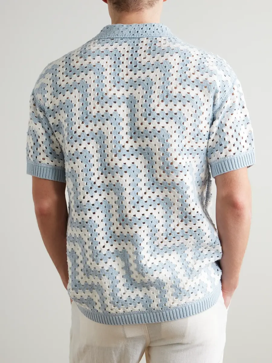 Frescobol Carioca Pinto Crocheted Cotton Shirt - Men | Thumbnail 3 Frescobol Carioca Pinto Crocheted Cotton Shirt - Men | Thumbnail 3