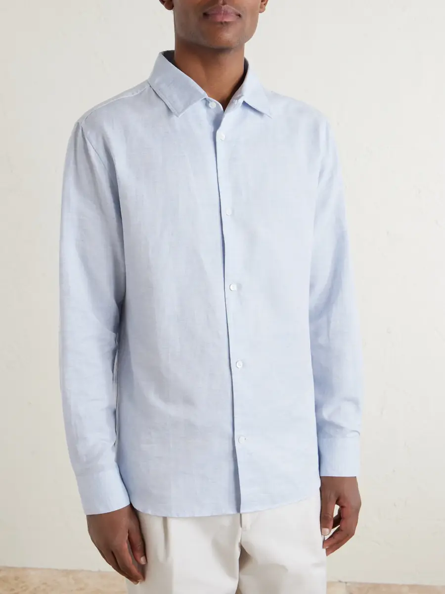MR P. Cutaway-Collar Cotton, Linen and Cashmere-Blend Shirt - Men | Thumbnail 3 MR P. Cutaway-Collar Cotton, Linen and Cashmere-Blend Shirt - Men | Thumbnail 3