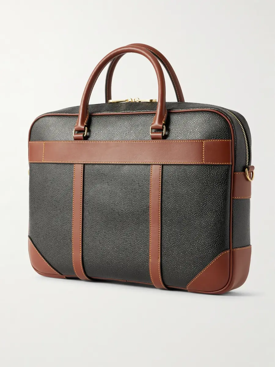 Mulberry Heritage Leather-Trimmed Scotchgrain Briefcase - Men | Thumbnail 4