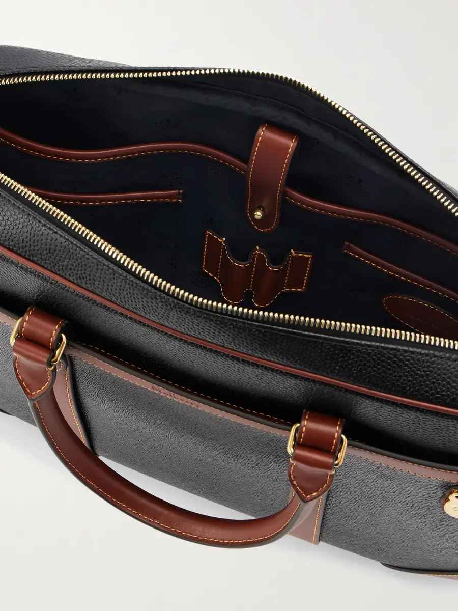 Mulberry Heritage Leather-Trimmed Scotchgrain Briefcase - Men | Thumbnail 6