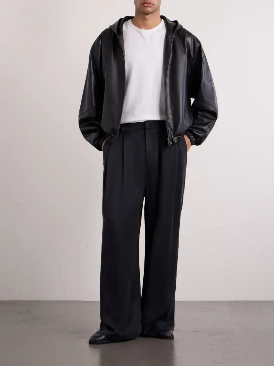 Amomento Wide-Leg Pleated Satin Trousers - Men | Thumbnail 2 Amomento Wide-Leg Pleated Satin Trousers - Men | Thumbnail 2