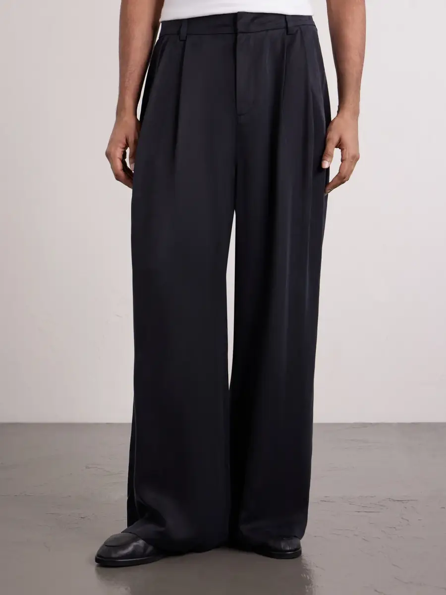 Amomento Wide-Leg Pleated Satin Trousers - Men | Thumbnail 3 Amomento Wide-Leg Pleated Satin Trousers - Men | Thumbnail 3