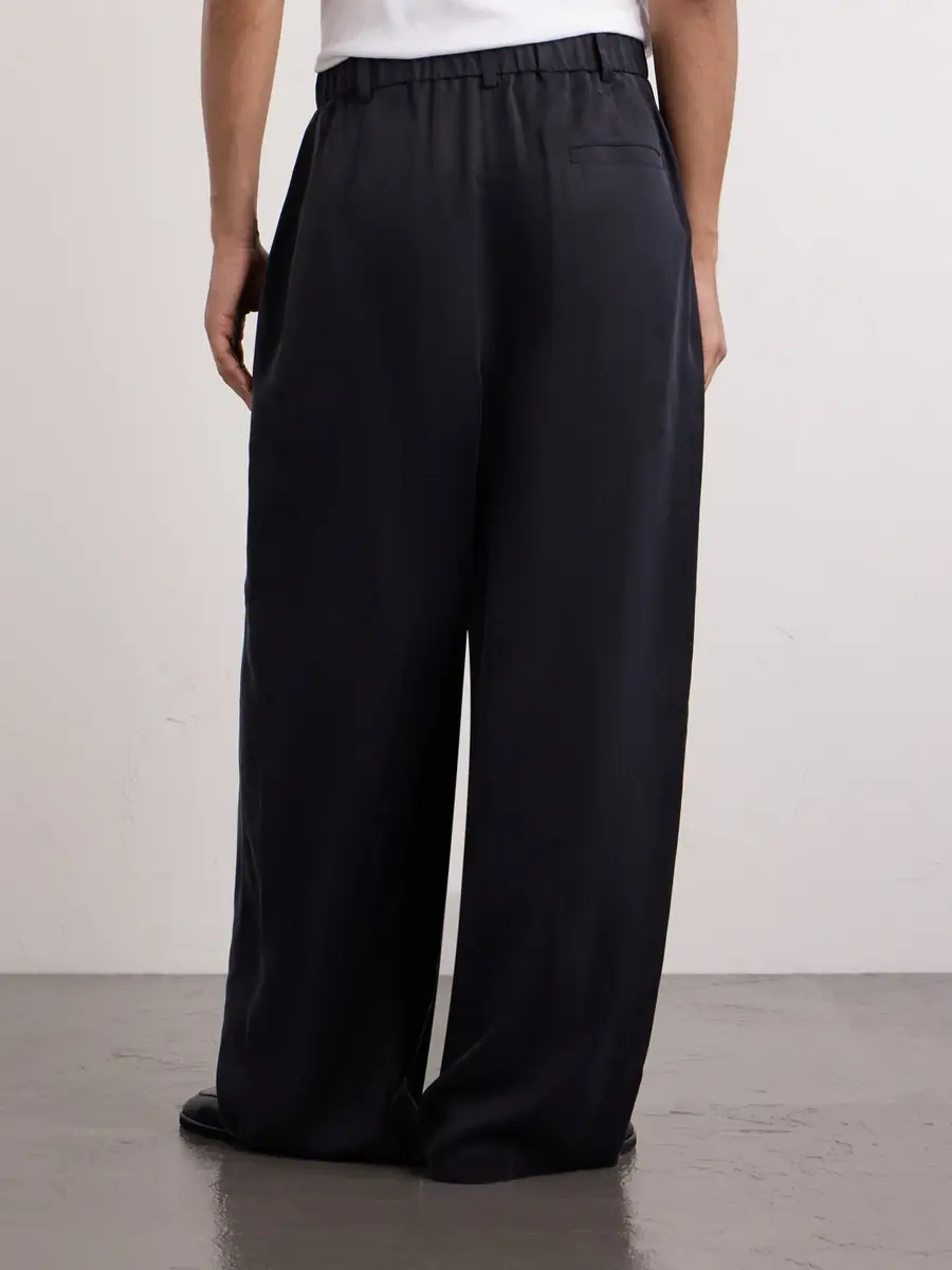 Amomento Wide-Leg Pleated Satin Trousers - Men | Thumbnail 4 Amomento Wide-Leg Pleated Satin Trousers - Men | Thumbnail 4