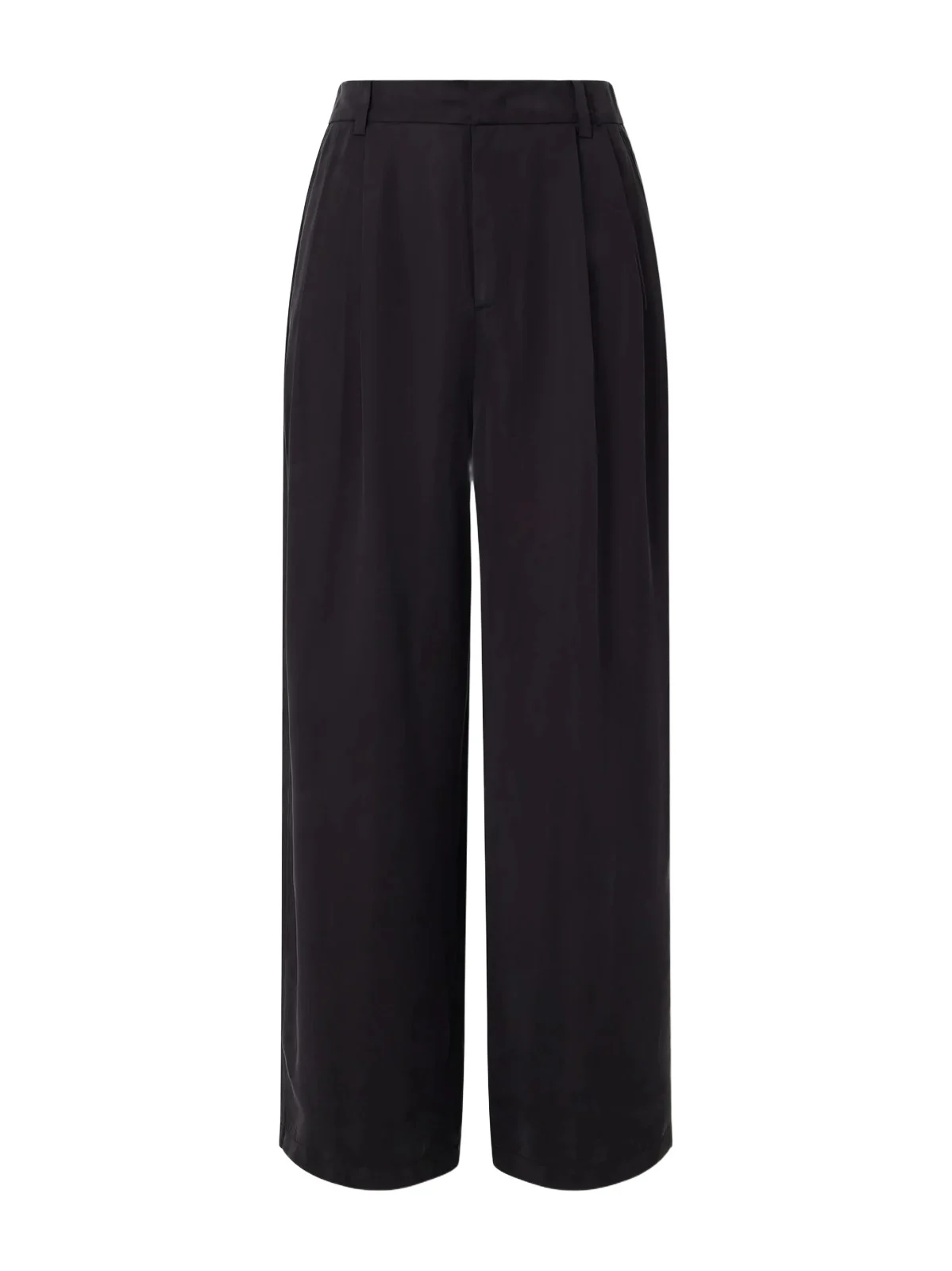 Wide-Leg Pleated Satin Trousers - Men Wide-Leg Pleated Satin Trousers - Men