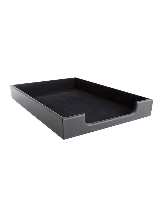 Royce New York Personalized Leather Letter Desk Tray