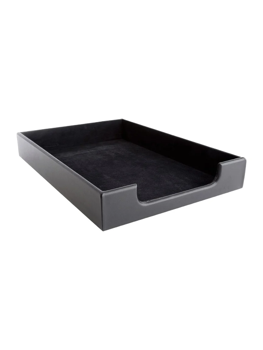 Royce New York Personalized Leather Letter Desk Tray