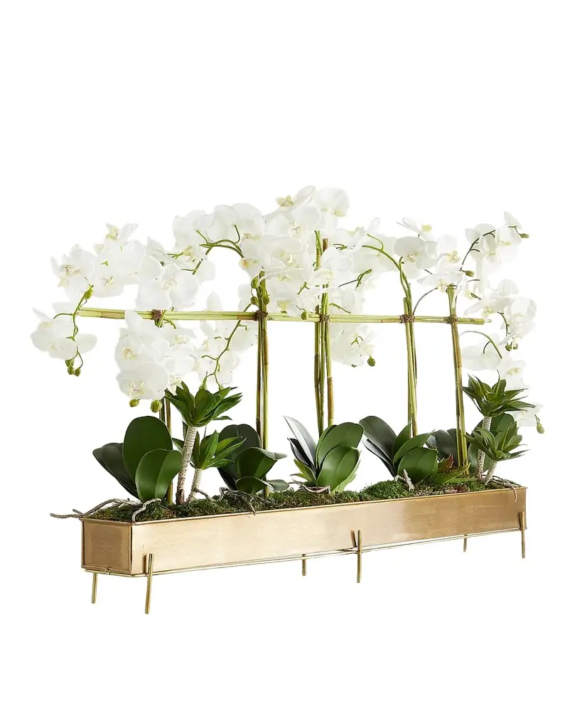 John-Richard Collection Rows Of Orchids Faux-Floral Arrangement | Image 1 John-Richard Collection Rows Of Orchids Faux-Floral Arrangement | Image 1