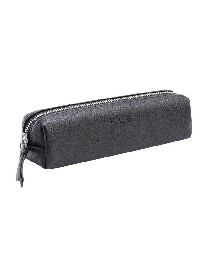 Royce New York Pebbled Leather Pencil Case, Personalized
