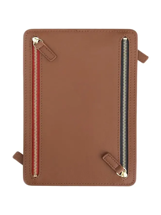 Royce New York Monogrammed Leather RFID Blocking Foup Zip Travel Organizer, Personalized