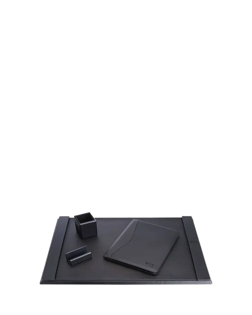 Royce New York Monogrammed Leather Executive Portfolio & Desk Accesory Set, Personalized | Image 1 Royce New York Monogrammed Leather Executive Portfolio & Desk Accesory Set, Personalized | Image 1