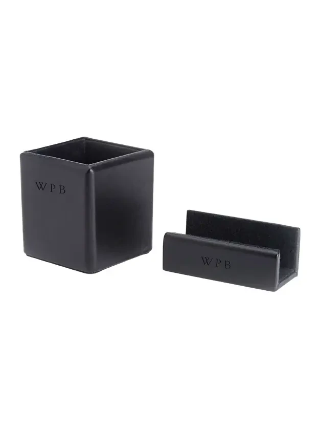Royce New York Monogrammed Leather Executive Desk Accessory Set, Personalized