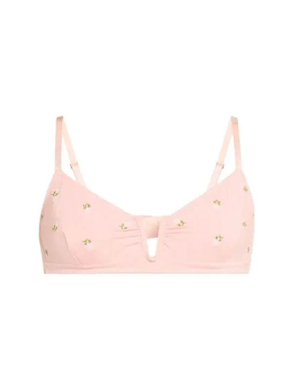 Angela Floral-Embroidered Soft Cup Bra