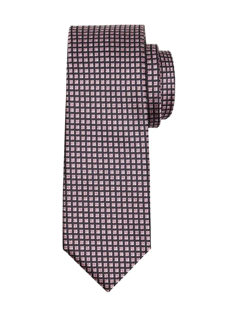 Men's Cinque Pieghe Grid Check Silk Tie