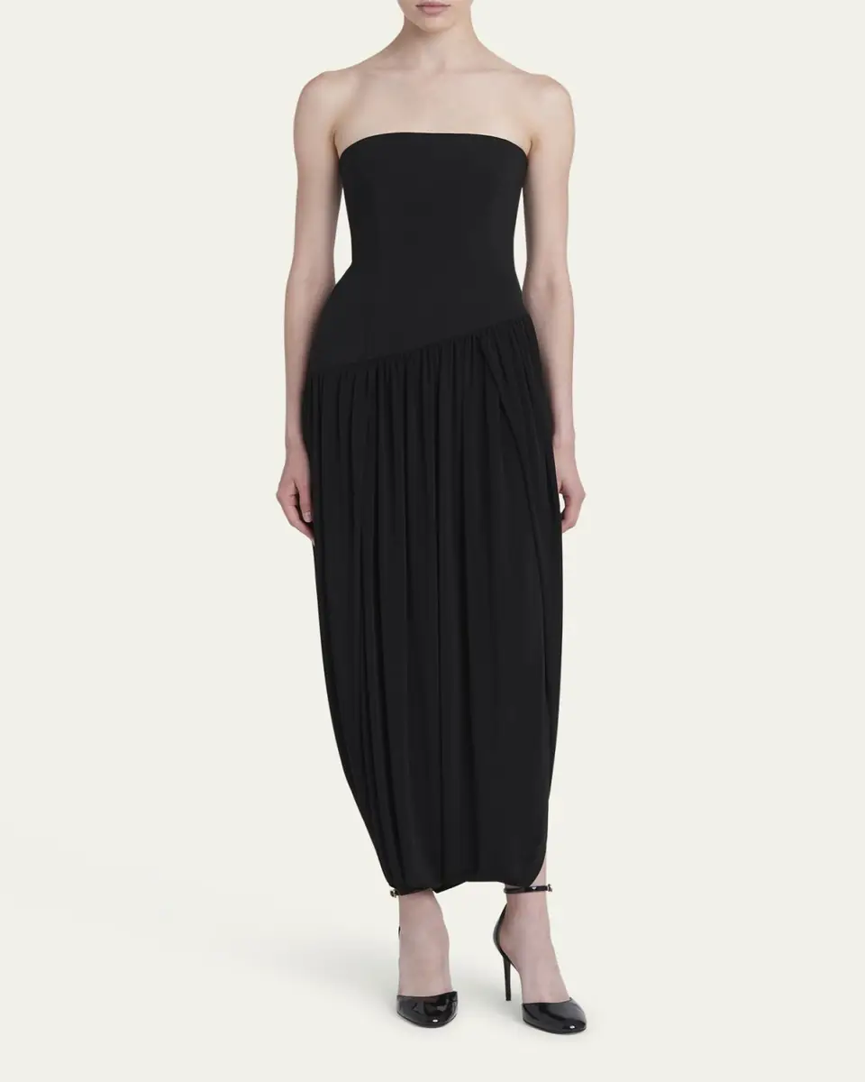 Ferragamo Strapless Drop-Waist Bubble Evening Gown | Thumbnail 2