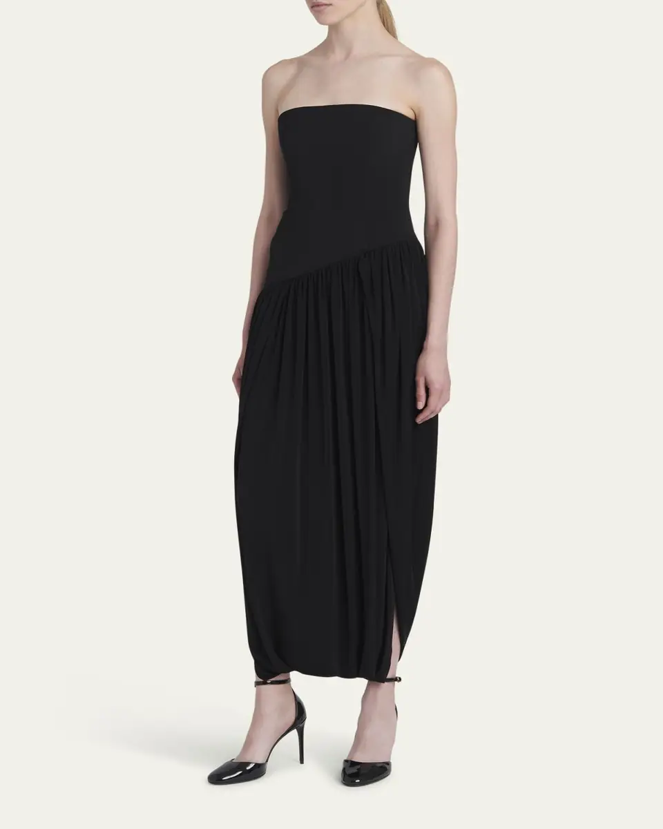 Ferragamo Strapless Drop-Waist Bubble Evening Gown | Thumbnail 4