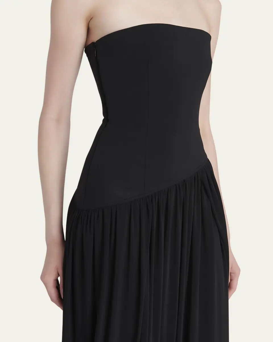 Ferragamo Strapless Drop-Waist Bubble Evening Gown | Thumbnail 5
