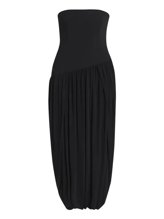 Ferragamo Strapless Drop-Waist Bubble Evening Gown