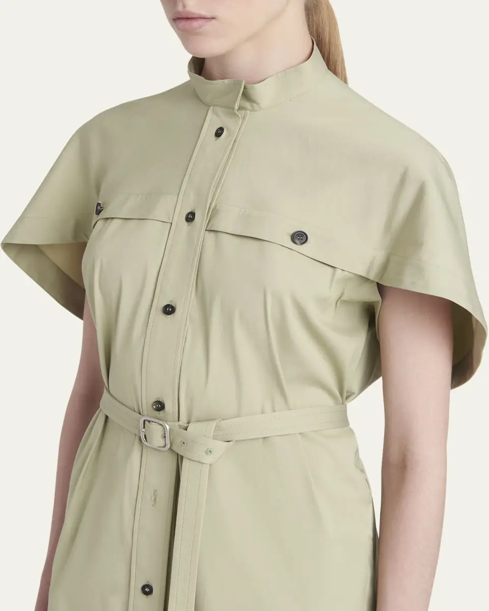 FERRAGAMO Belted Cotton Poplin Midi Utility Dress | Thumbnail 5 FERRAGAMO Belted Cotton Poplin Midi Utility Dress | Thumbnail 5