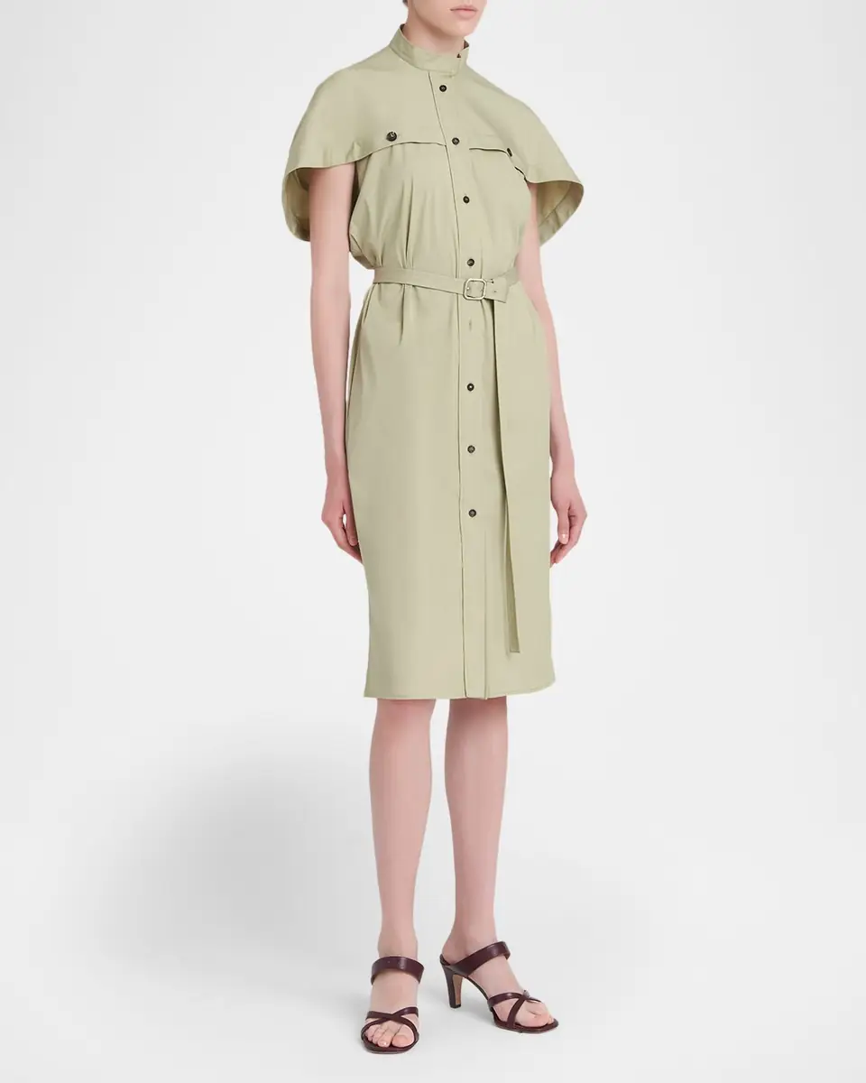 FERRAGAMO Belted Cotton Poplin Midi Utility Dress | Thumbnail 8 FERRAGAMO Belted Cotton Poplin Midi Utility Dress | Thumbnail 8