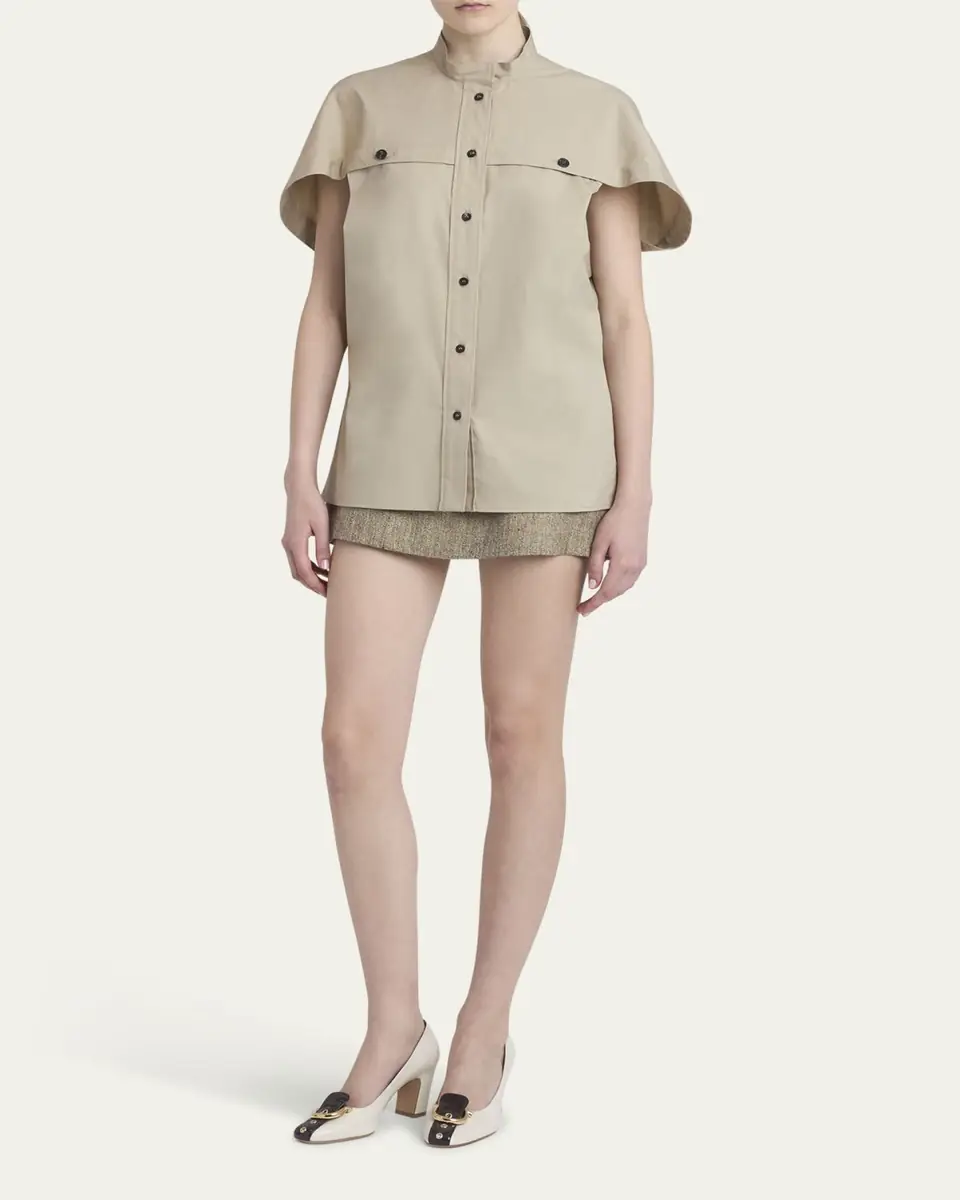 Ferragamo Organic Stretch Short-Sleeve Utility Shirt | Thumbnail 2 Ferragamo Organic Stretch Short-Sleeve Utility Shirt | Thumbnail 2