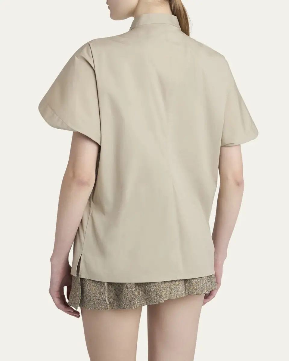 Ferragamo Organic Stretch Short-Sleeve Utility Shirt | Thumbnail 3 Ferragamo Organic Stretch Short-Sleeve Utility Shirt | Thumbnail 3