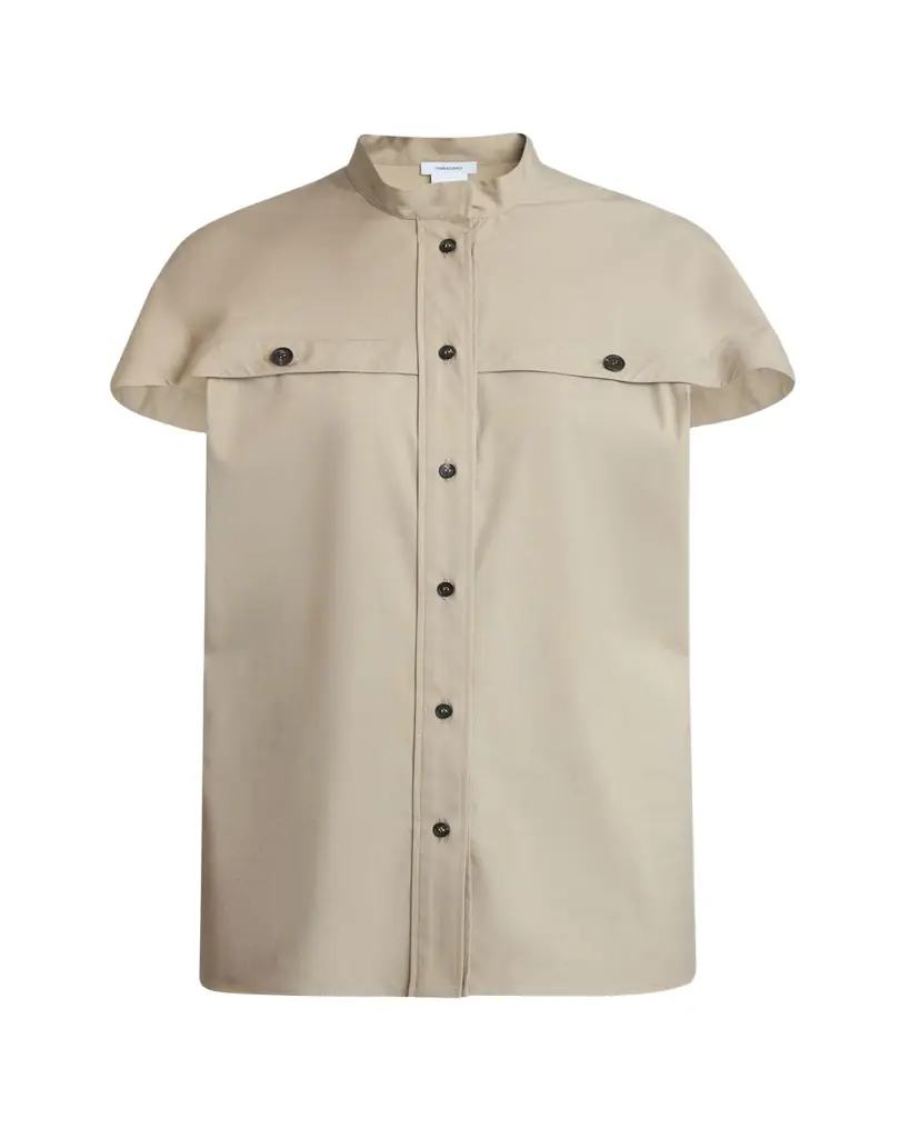 Ferragamo Organic Stretch Short-Sleeve Utility Shirt | Image 1 Ferragamo Organic Stretch Short-Sleeve Utility Shirt | Image 1