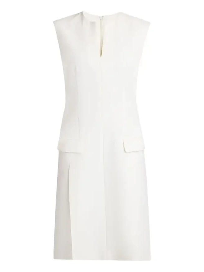 Split V-Neck Sleeveless Crepe Midi Dress Split V-Neck Sleeveless Crepe Midi Dress