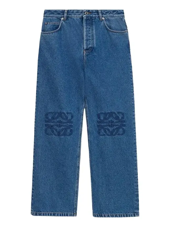 Men's Anagram Denim Baggy-Fit Jeans Men's Anagram Denim Baggy-Fit Jeans