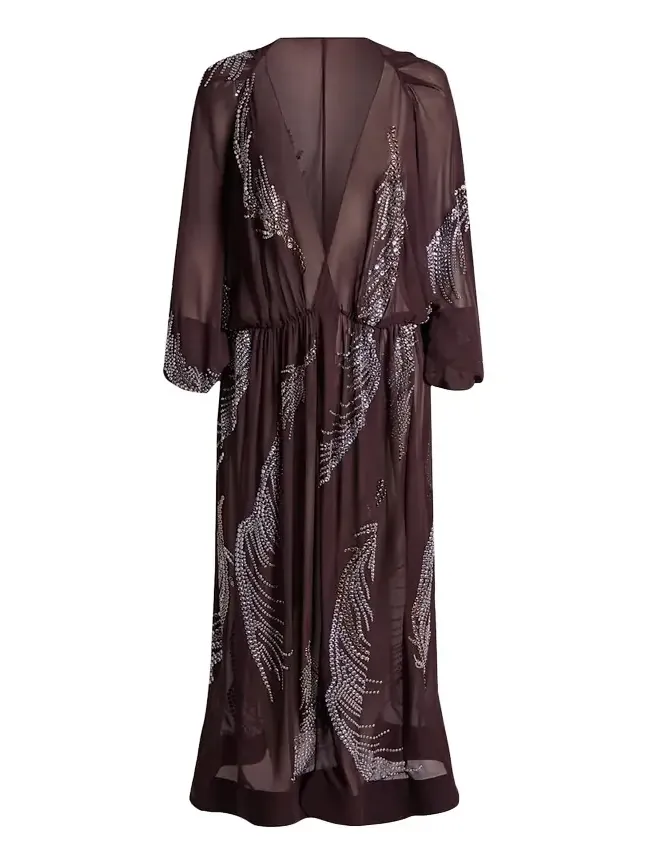 Silas Embellished Feather Midi Dress Silas Embellished Feather Midi Dress