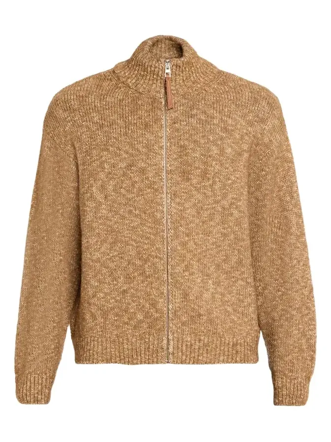 Loewe Men's Oversized Monogram Full-Zip Knit Cardigan