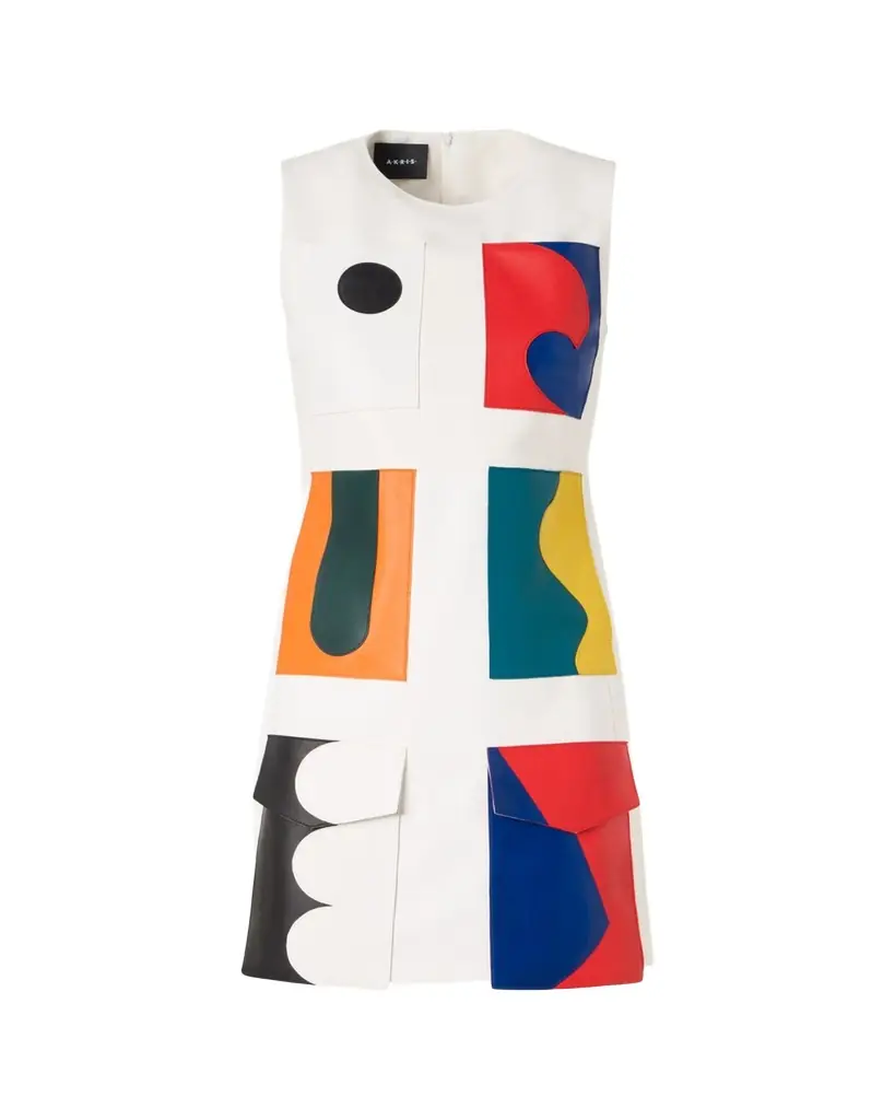 Akris Sleeveless Paravent Nappa Lambskin Leather Mini Dress | Image 1 Akris Sleeveless Paravent Nappa Lambskin Leather Mini Dress | Image 1