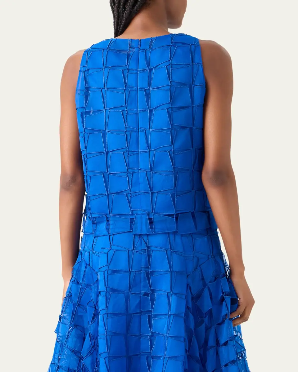 Akris Embroidered Organza Sleeveless Blouse | Thumbnail 3 Akris Embroidered Organza Sleeveless Blouse | Thumbnail 3
