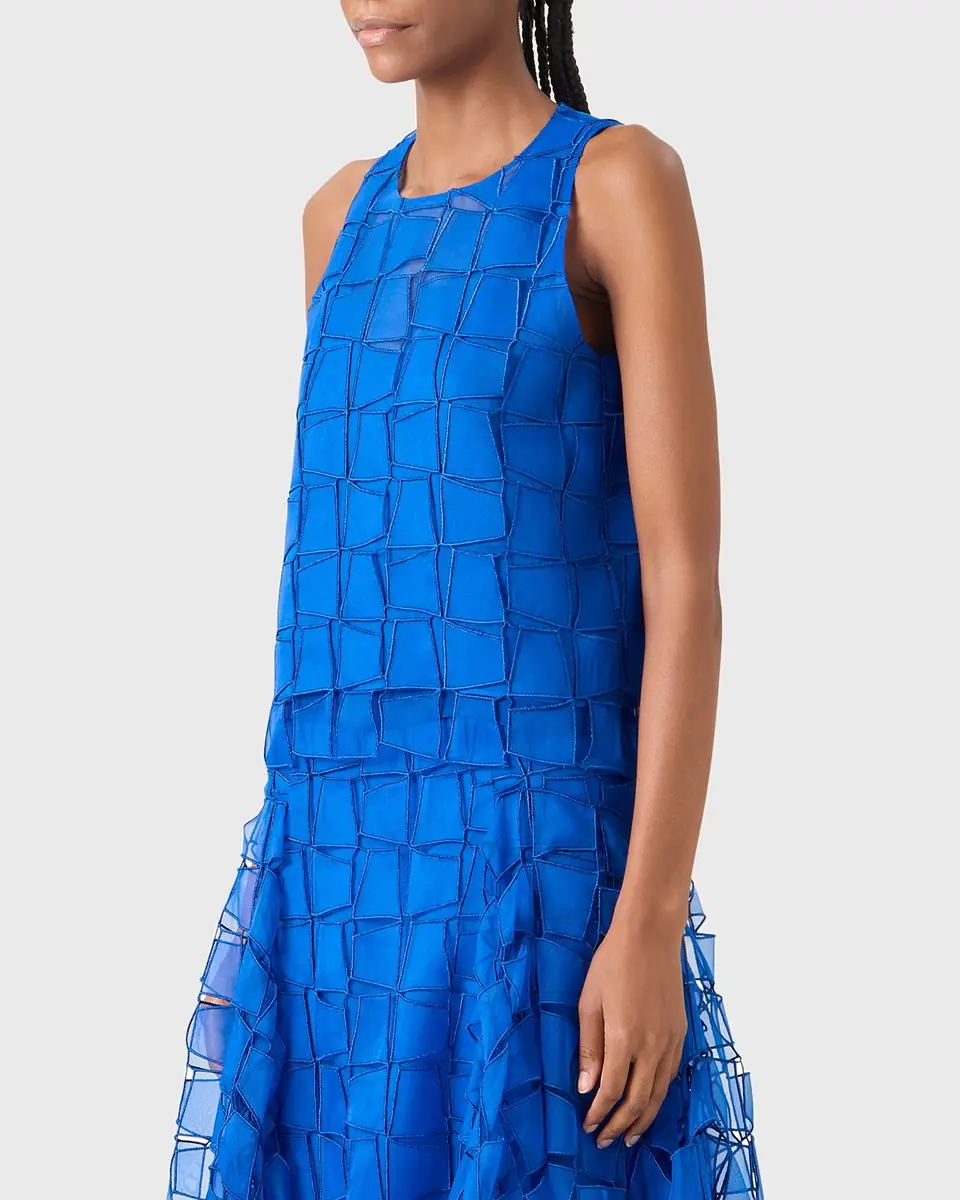 Akris Embroidered Organza Sleeveless Blouse | Thumbnail 8 Akris Embroidered Organza Sleeveless Blouse | Thumbnail 8