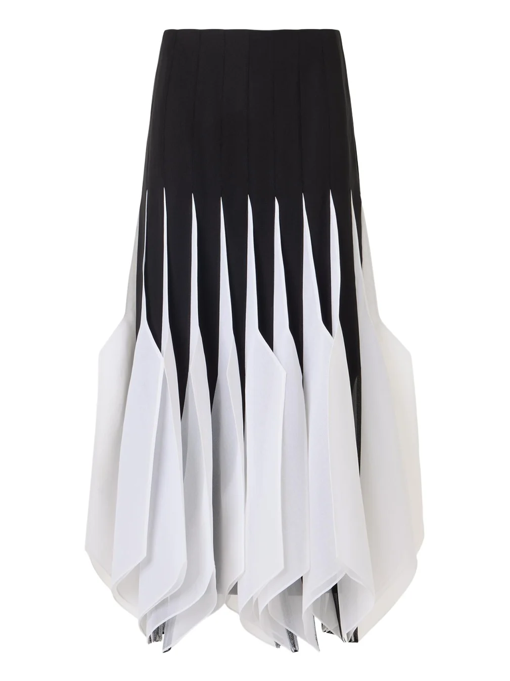 Ribbon Inset Panama Silk Organza Midi Skirt Ribbon Inset Panama Silk Organza Midi Skirt