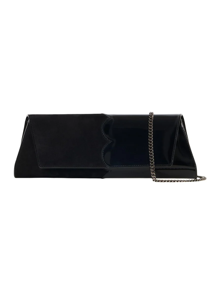 Anouk Small Leather & Suede Trapezoid Clutch Bag Anouk Small Leather & Suede Trapezoid Clutch Bag