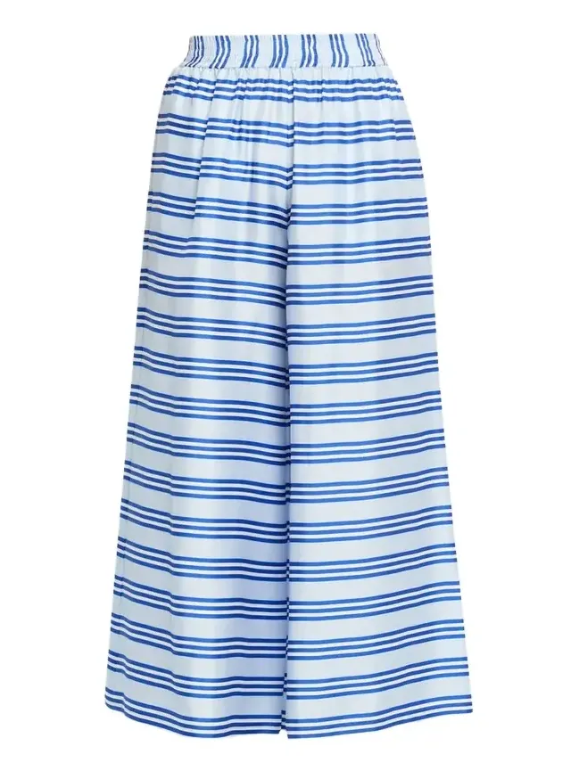Rianna + Nina Wide-Leg Striped Silk Pants