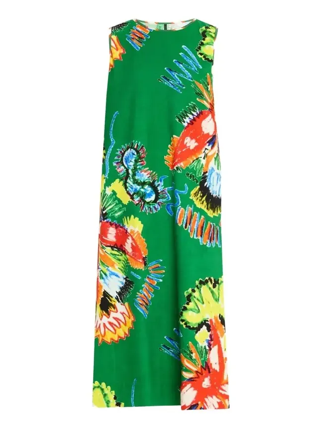 Rianna + Nina Sleeveless Abstract-Print Maxi Dress