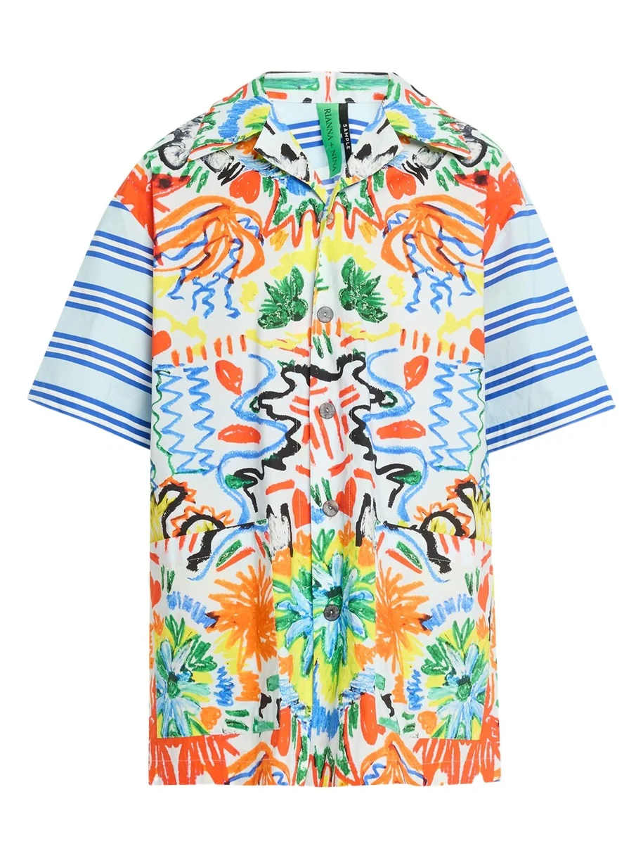 Rianna + Nina Tropical-Print Cotton Shirt