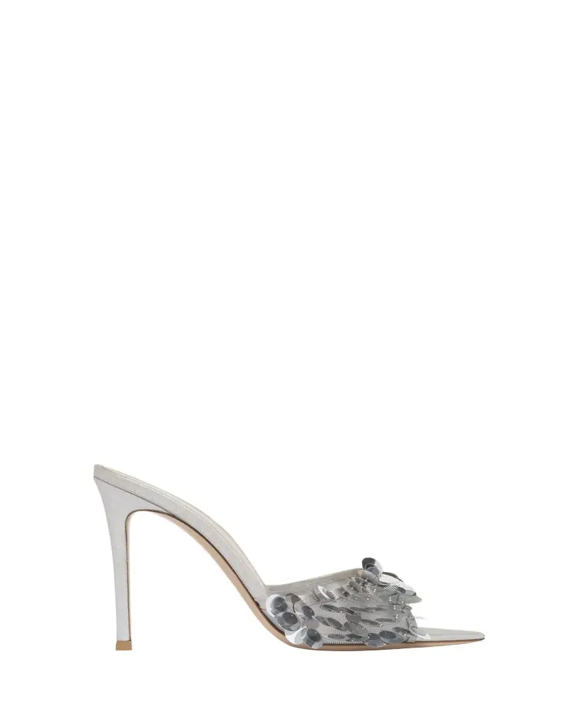 Gianvito Rossi 105mm Sequined Mesh Mule Sandals | Image 1 Gianvito Rossi 105mm Sequined Mesh Mule Sandals | Image 1