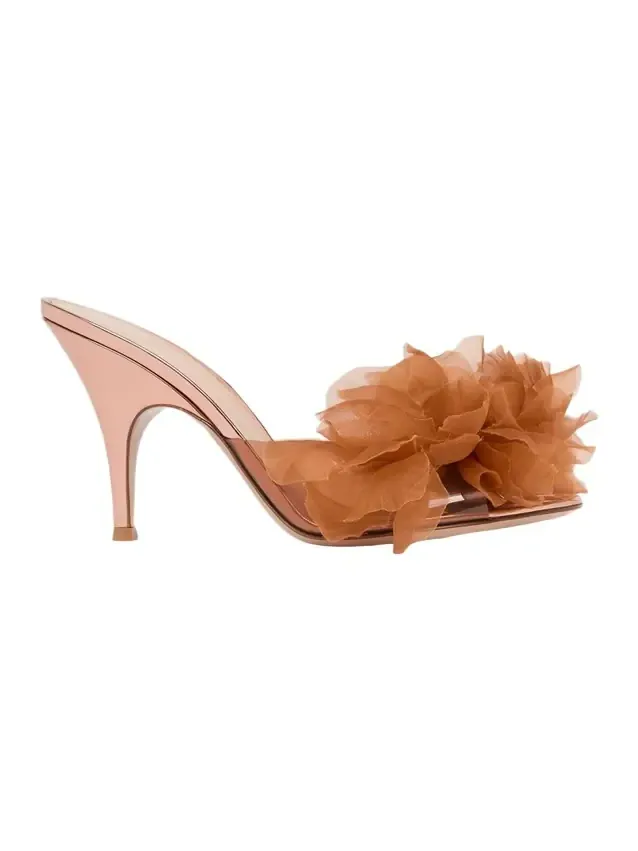 95mm Flower Plexi Mule Sandals 95mm Flower Plexi Mule Sandals