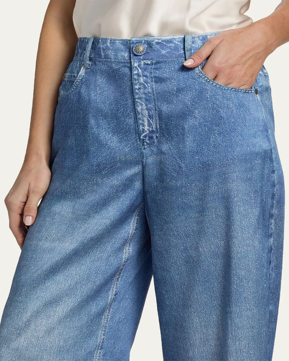 Kobi Halperin Sage Denim-Print Wide-Leg Pants | Thumbnail 5 Kobi Halperin Sage Denim-Print Wide-Leg Pants | Thumbnail 5