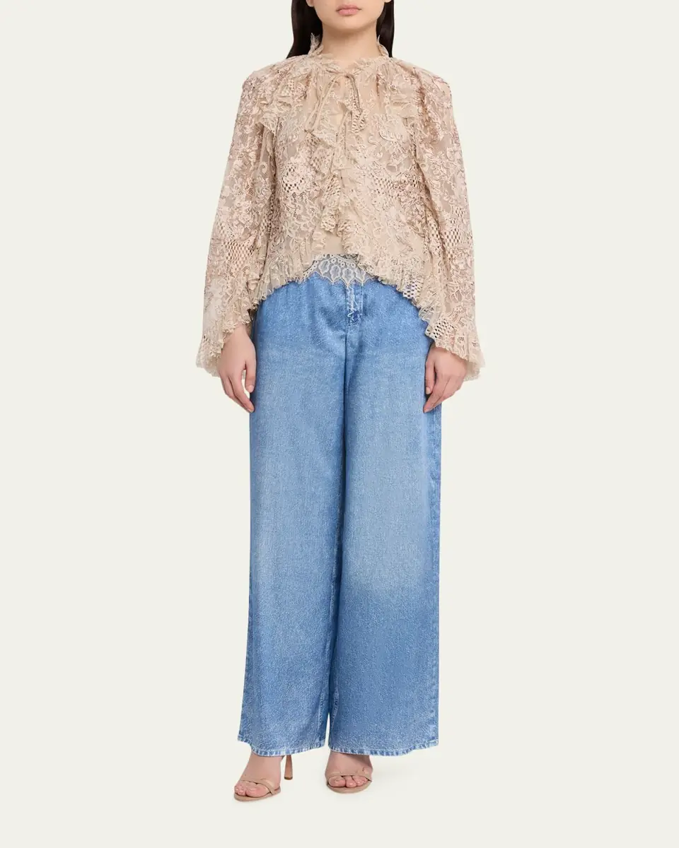Kobi Halperin Sage Denim-Print Wide-Leg Pants | Thumbnail 6 Kobi Halperin Sage Denim-Print Wide-Leg Pants | Thumbnail 6