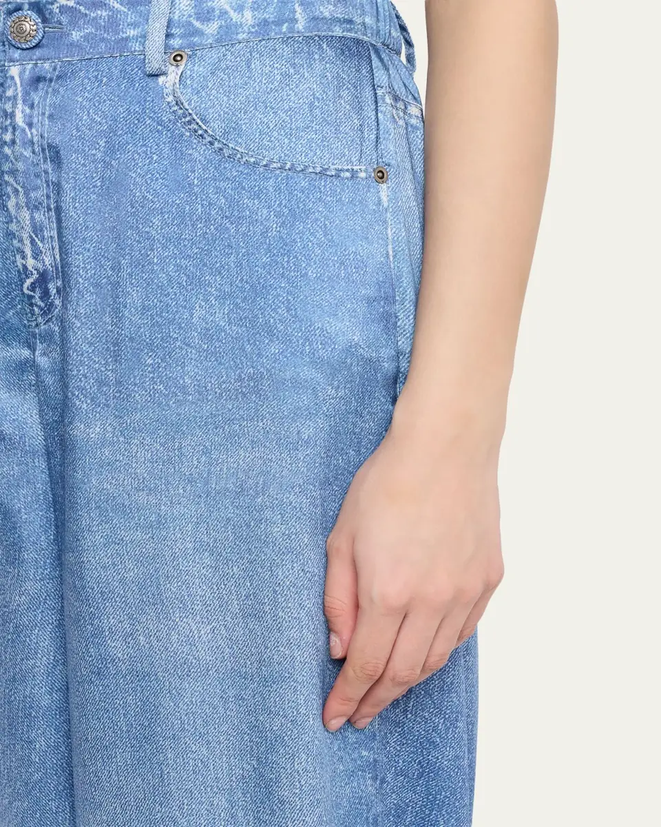 Kobi Halperin Sage Denim-Print Wide-Leg Pants | Thumbnail 9 Kobi Halperin Sage Denim-Print Wide-Leg Pants | Thumbnail 9