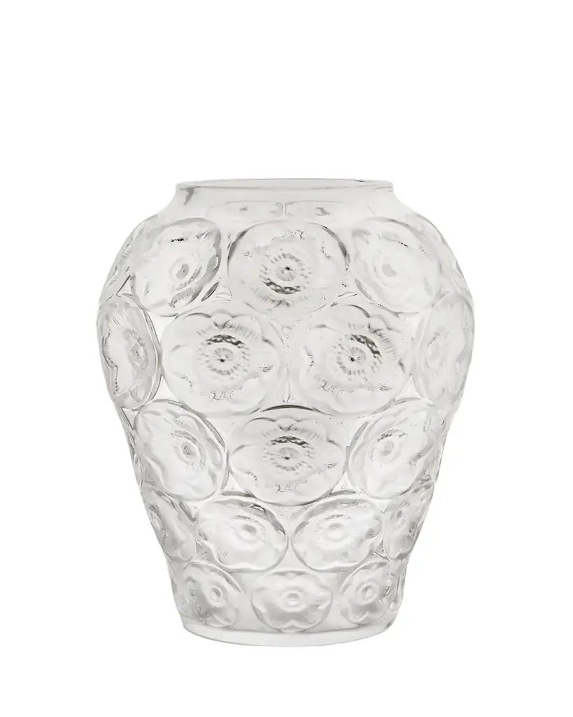 Lalique Anemones Medium Vase, 13"