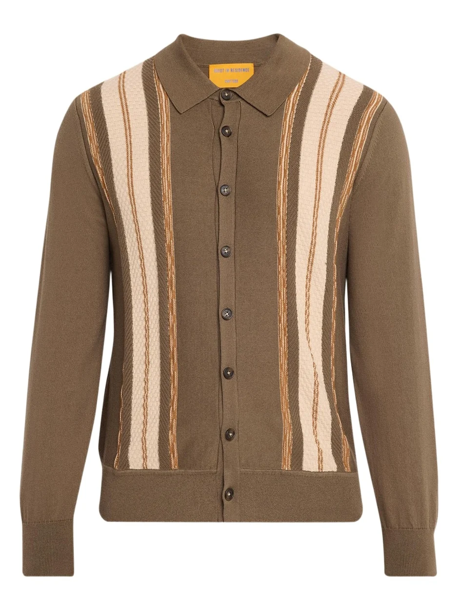 Men's Cotton-Cashmere Ribbed Knit Shirt