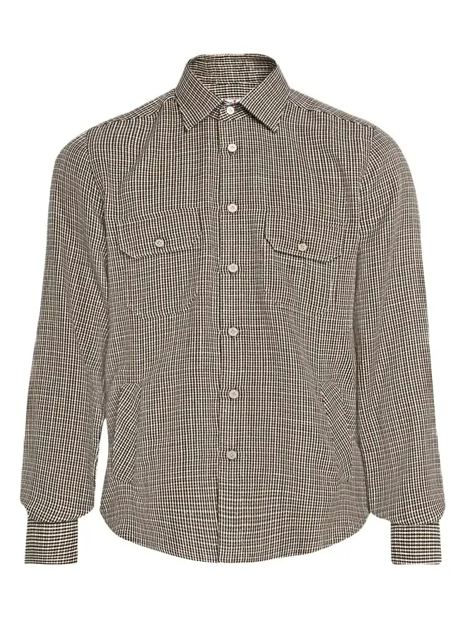 Men's Cashmere and Wool Check Overshirt
