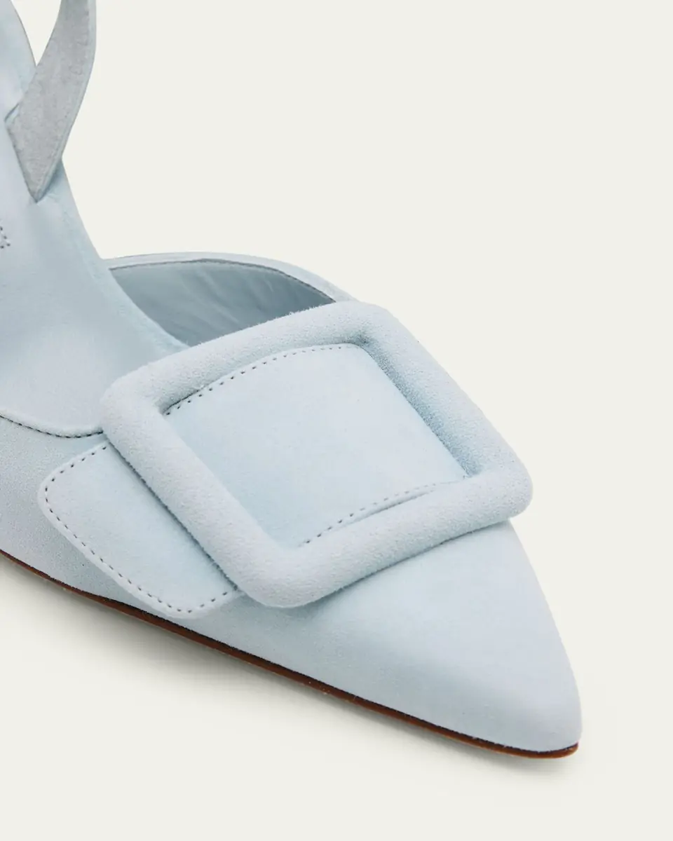 Manolo Blahnik 50mm Maysli Suede Buckle Slingback Pumps | Thumbnail 5 Manolo Blahnik 50mm Maysli Suede Buckle Slingback Pumps | Thumbnail 5