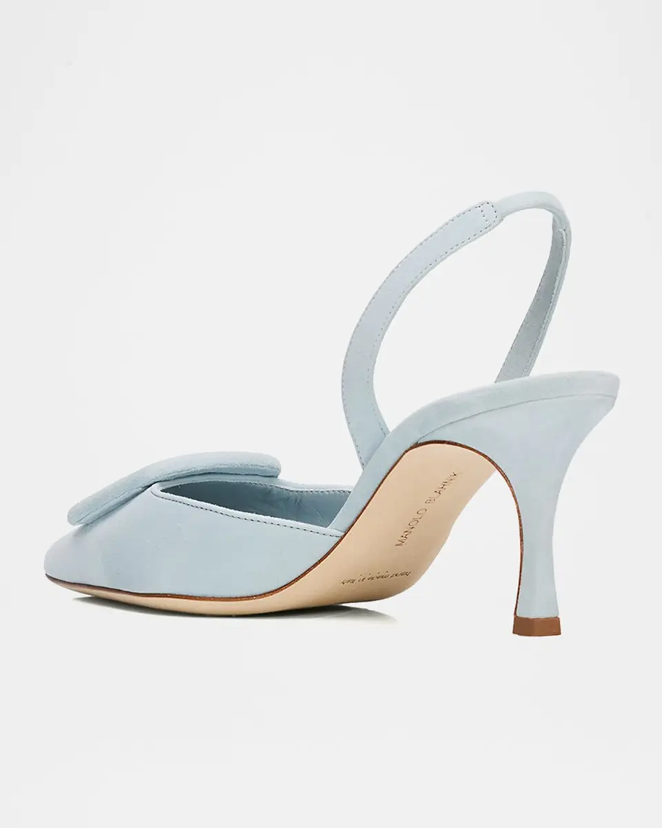 Manolo Blahnik 50mm Maysli Suede Buckle Slingback Pumps | Thumbnail 6 Manolo Blahnik 50mm Maysli Suede Buckle Slingback Pumps | Thumbnail 6