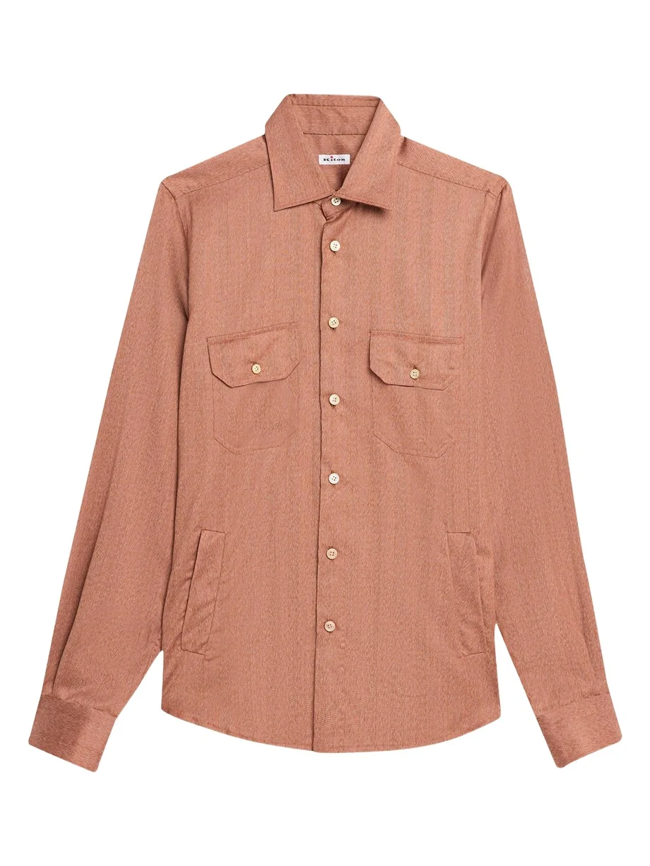 Men's Herringbone Cashmere Overshirt Men's Herringbone Cashmere Overshirt